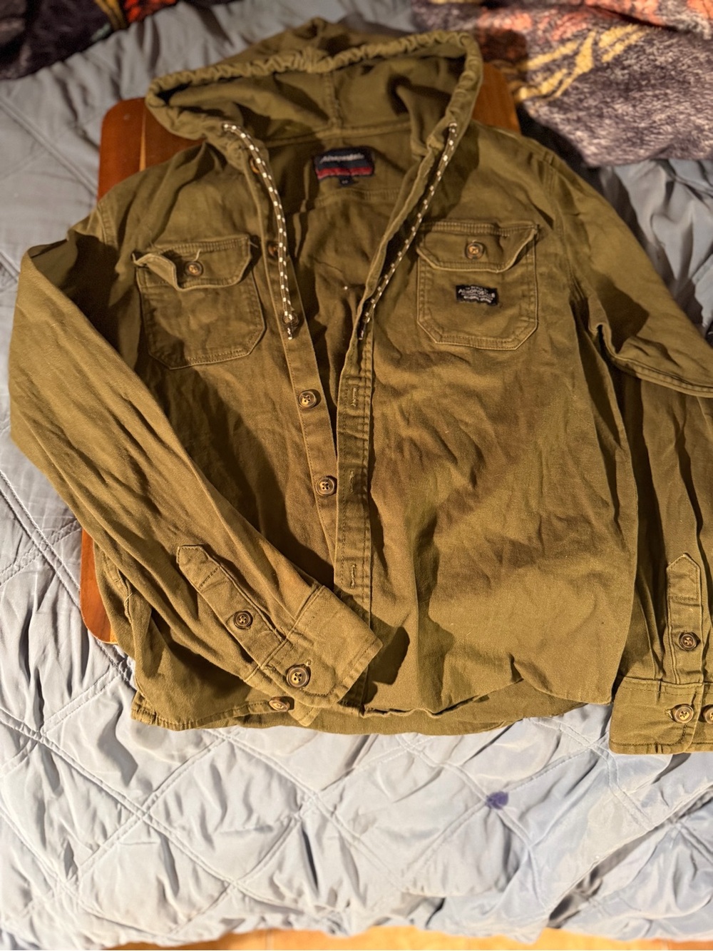 Aeropostale Olive Hooded Utility Jacket